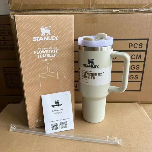 Stanley 30oz 40oz Insulated Tumbler With Lid and Straws Stainless Steel Coffee Tumbler with Handle Vacuum Leak Proof Coffee Cup - Luxe Ladies Moda