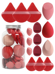 15-Piece Makeup Puff & Sponge Set – Loose Powder Puffs, Mini Makeup Eggs & Air Cushion Applicators - Luxe Ladies Moda
