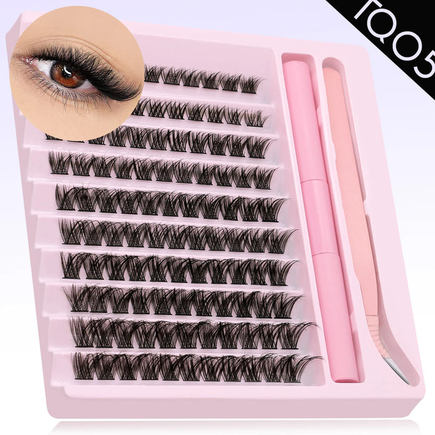 Eyelash Clusters Kit DIY Lash Extension Kit Lash Bond And Seal And Eyelash Tweezers With Waterproof Strong Hold - Luxe Ladies Moda