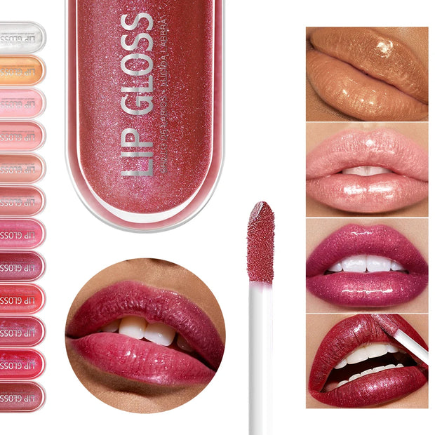 Glitter Lip Gloss Long Lasting Diamond Pearlescent Metallic Liquid Lipstick Moisturizing Lip Glaze Cosmetics - Luxe Ladies Moda