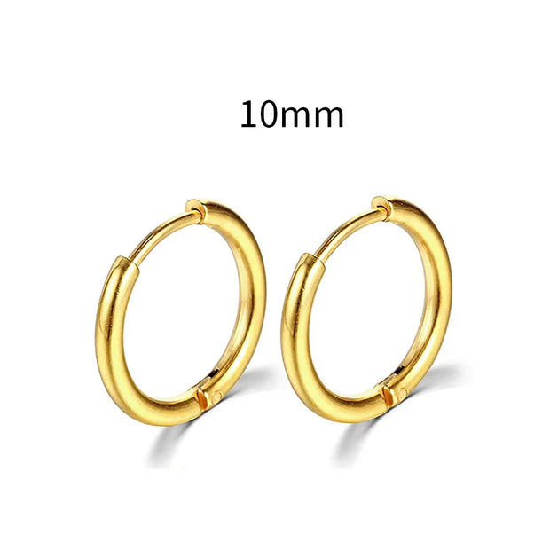 Simple Stainless Steel Small Hoop Earrings for Women - Luxe Ladies Moda