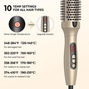 Thermal Brush One-Step Hot Air Brush&volumizer Hair Curler Straightener Hair Styling Brush Professional Curling Iron Heated GOLD
