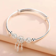 Dreamcatcher Tassel Silver Bracelet – Elegant Boho Jewelry with Dreamcatcher Charm and Tassels - Luxe Ladies Moda