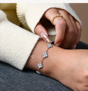 Full Moissanite Diamond Bracelet DVVS1 For Women 925 Sterling Silver Gold Plated Lucky Engagement Wedding  Jewelry Gift
