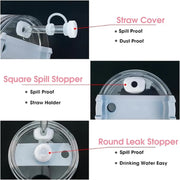 9PCS Cup Accessories Set Water Bottle Handle Strap Coin Purse Silicone Cup Boot Straw Cover for Stanley Cup 30oz & 40oz Tumbler - Luxe Ladies Moda