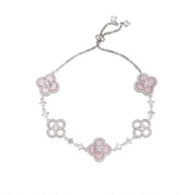 Fashion New Shell Stone Crystal Pink Flower Bracelet for Women Personalized Stainless Steel Cuff Bracelet Jewelry Accessories - Luxe Ladies Moda