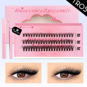 Lash Clusters Set Mixed Tray Lashes Kit Fluffy Individual Lashes Extension with Lash Bond and Seal At Home Makeup - Luxe Ladies Moda