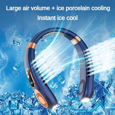 Portable Neck Fan,4000 mAh Cooling Airflow 5 Speeds Adjustable Bladeless Fan Hands Free Personal Wearable Rechargeable Battery - Luxe Ladies Moda