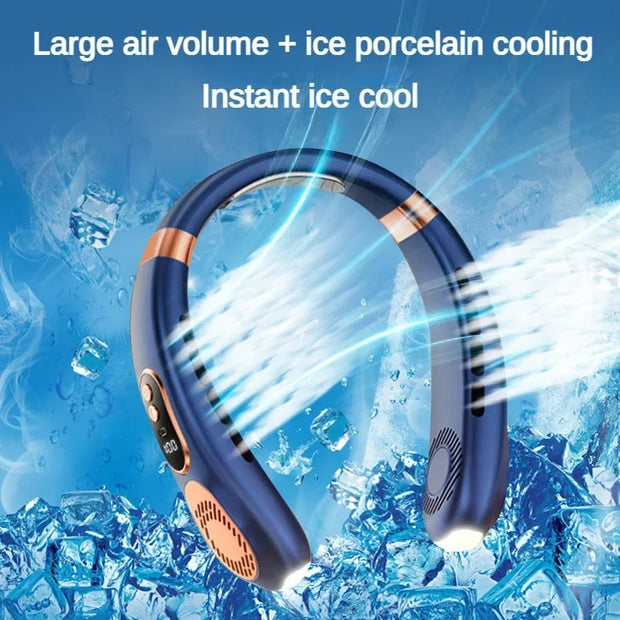 Portable Neck Fan,4000 mAh Cooling Airflow 5 Speeds Adjustable Bladeless Fan Hands Free Personal Wearable Rechargeable Battery - Luxe Ladies Moda