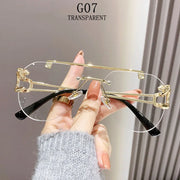 Rimless Sunglasses Women Trendy Luxe Fashion Sunglasses Vintage Glasses - Luxe Ladies Moda