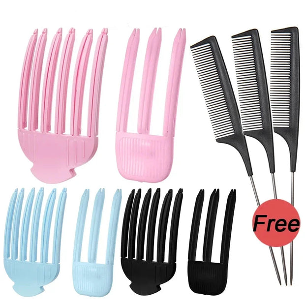 Heatless Hair Care Roots Natural Fluffy Hair Clip with Pointed Tail Comb No Heat Hair Curler Hair Styling Fluffiness Tool - Luxe Ladies Moda