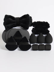 15Pcs Multi-Colored Fluffy Headband and Makeup Sponge Set-Sweet Style, Perfect Beauty Assistant - Luxe Ladies Moda