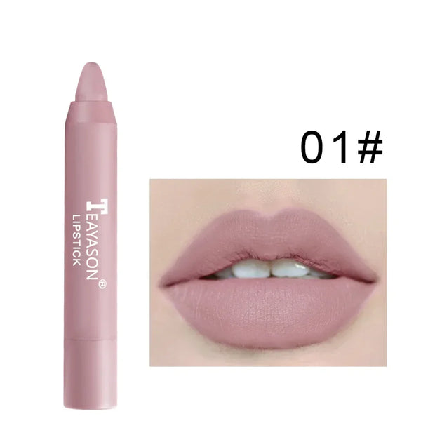 Nude Series Velvet Matte Lipstick Pencil Waterproof Long Lasting Red Lip Stick Non-Stick Cup Makeup Lip Tint Pen Cosmetic Makeup - Luxe Ladies Moda