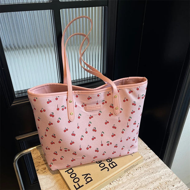Women PU Simple Carrying Bag Large Capacity Trendy Tote Handbag Zipper Closure Stylish Shoulder Purse Soft Commuting Bag - Luxe Ladies Moda