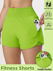 Women Side Zippered Pocket With Inner Lining Shorts Quick Drying Running Fitness Yoga Leisure Sport Shorts - Luxe Ladies Moda