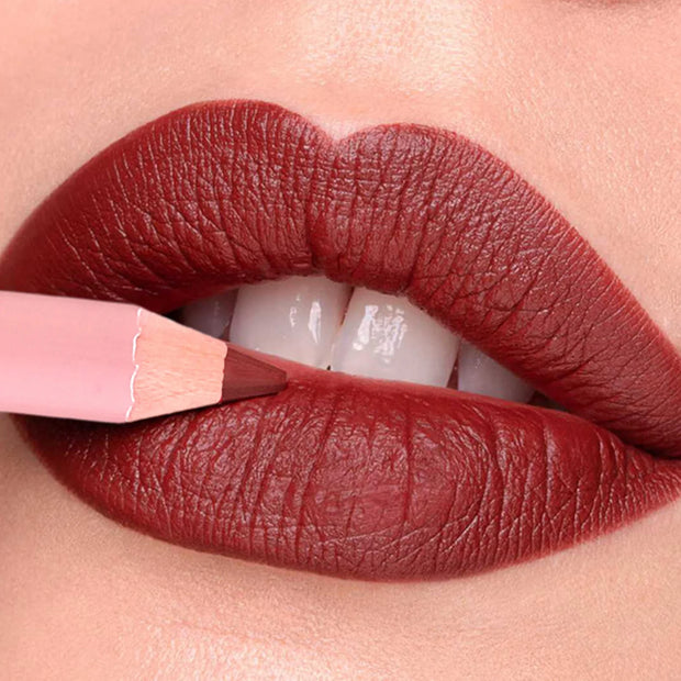 "Waterproof Matte Lip Liner | 12-Color Wooden Lip Contour Pencil" - Luxe Ladies Moda