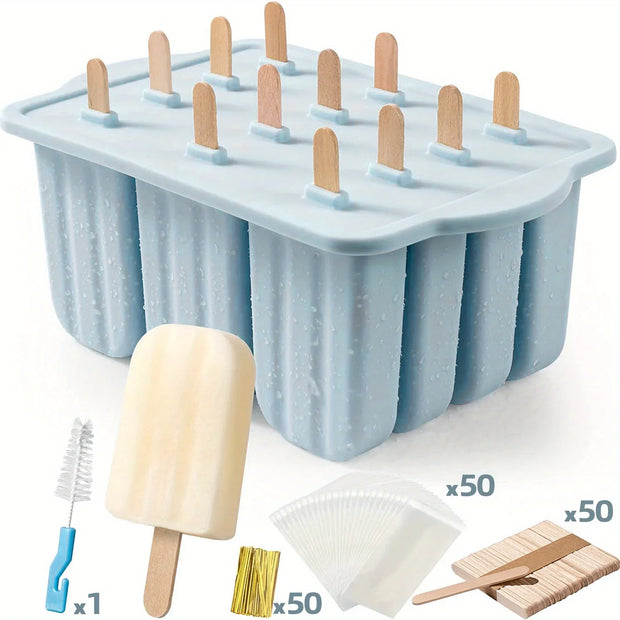 Popsicles Molds, 12 Pieces Silicone Popsicle Molds Easy-Release BPA-free Popsicle Maker Molds Ice Pop Molds Homemade Popsicle - Luxe Ladies Moda
