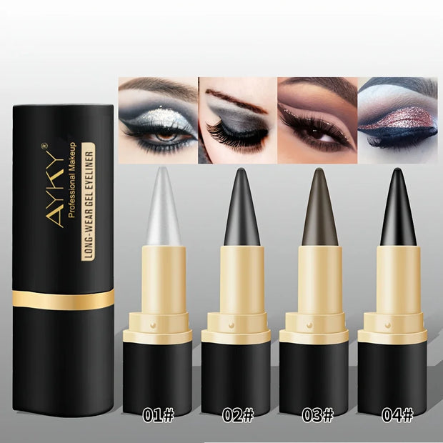 Matte Glitter Waterproof Eyeliner Stick Smudge Proof Black Single Head Solid Eyeliner Balm - Luxe Ladies Moda
