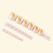 24pcs Fake Toe Nails Press on Toe Nails French Decorated Nail Tips Colorful Summer Toe Nail Art Acrylic Nails for Toe - Luxe Ladies Moda