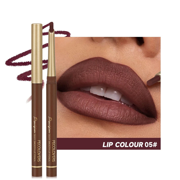 Matte 6-colors Lip Liner Pencil Bevel Design Nib Lip Contour Lipstick Nude Brown Lipstick Pencil Natural Lasting Lipliner Makeup - Luxe Ladies Moda