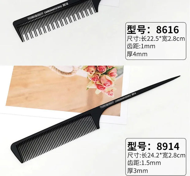 Professional Hair Tail Combs Stainless Steel Salon Cut Styling Comb Spiked Hair Care Styling Tools Barber Accessories Fine Teeth