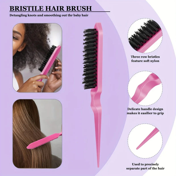 5-Piece Hair Styling Tools Set – Unscented Hair Care Kit with Octopus Detangler Brush & Comb for Curly/Normal Hair - Luxe Ladies Moda