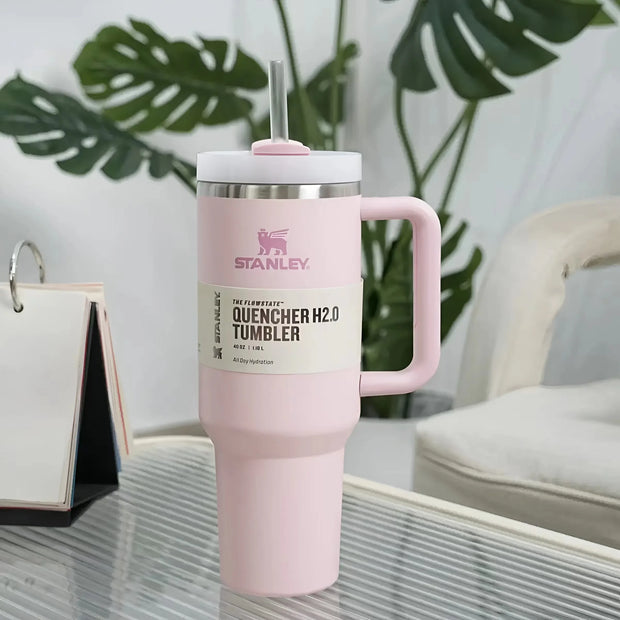 Stanley 30oz 40oz Insulated Tumbler With Lid and Straws Stainless Steel Coffee Tumbler with Handle Vacuum Leak Proof Coffee Cup - Luxe Ladies Moda