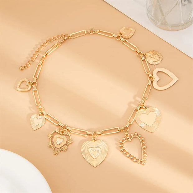 Punk Big Heart Pendant Necklace for Women Fashion Goth Metal Choker Necklace Charm Party Jewelry On The Neck Gifts - Luxe Ladies Moda