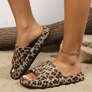 Summer Women Leopard Print Slippers Fashion Thick-Sole Indoor Shower Slides Sexy Beach Sandals Versatile Ladies Slippers - Luxe Ladies Moda