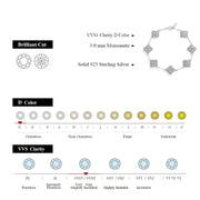 Full Moissanite Diamond Bracelet DVVS1 For Women 925 Sterling Silver Gold Plated Lucky Engagement Wedding  Jewelry Gift
