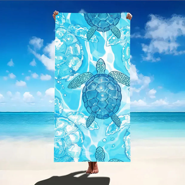 Print Sea Beach Towel Quick-Dry Washable Beach Towels Sandproof Portable Beach Towels For Travel Swimming Camping Beach - Luxe Ladies Moda