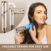 5-in-1 High-Speed Hair Dryer Brush – 38000 RPM Blow Dryer, Auto-Wrap Curlers, Fast Drying Ionic Hot Air Brush Styler & Volumizer