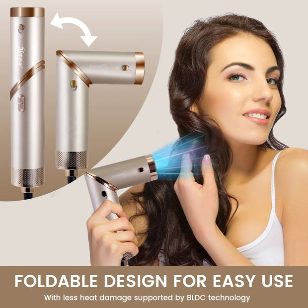 5-in-1 High-Speed Hair Dryer Brush – 38000 RPM Blow Dryer, Auto-Wrap Curlers, Fast Drying Ionic Hot Air Brush Styler & Volumizer
