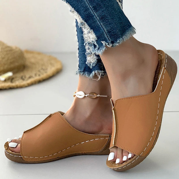 Women Shoes Sandals Summer Party Walking Shoes Slip On Sandals Ladies Wedge Shoes Woman Casual Female Footwear Slippers Woman - Luxe Ladies Moda