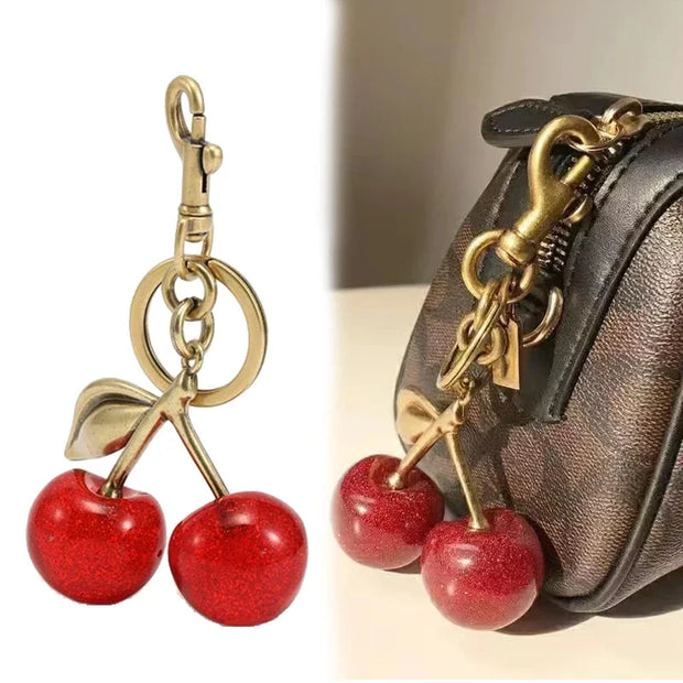 Handbag Pendant Keychain Women's Exquisite Internet-famous Crystal Cherry Car Accessories High-Grade Pendant - Luxe Ladies Moda