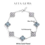 Full Moissanite Diamond Bracelet DVVS1 For Women 925 Sterling Silver Gold Plated Lucky Engagement Wedding  Jewelry Gift
