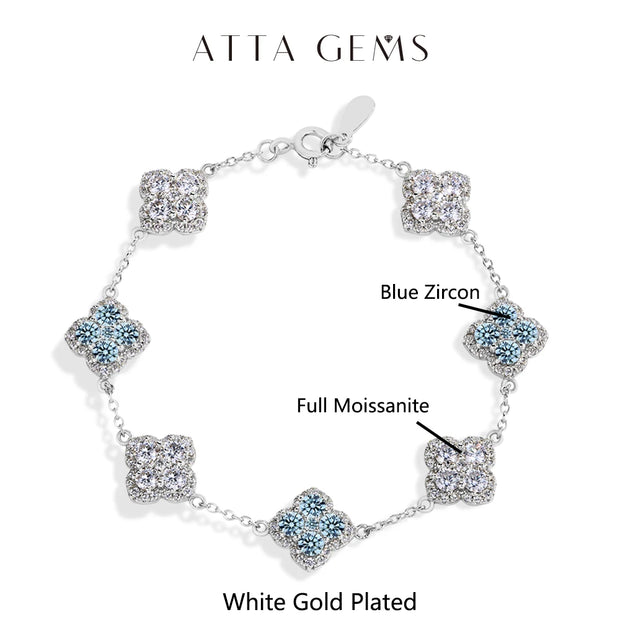Full Moissanite Diamond Bracelet DVVS1 For Women 925 Sterling Silver Gold Plated Lucky Engagement Wedding  Jewelry Gift
