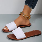 Women Slippers Summer Luxury Fashion Flat Sandals Brown Designer Open Toe Non-Slip Outdoor Beach Slippers Slides Women - Luxe Ladies Moda