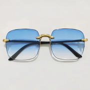 Sunglasses For Women ladies Rimless Sun glasses Diamond cutting Lens Brand Designer Ocean Shades Vintage female glasses eyewear - Luxe Ladies Moda
