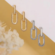 Retro Double Loop Design Drop Earrings Gold Color Geometric Round Hoop Earrings for Women Girls Punk Hip Hop Fashion Jewelry - Luxe Ladies Moda