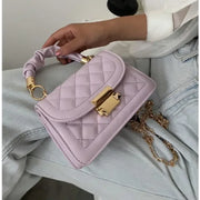 Women PU Leather Shoulder Bags Small Messenger Designer Female Fashion Chain Rhomboid Crossbody Bag Ladies Mini Handbag - Luxe Ladies Moda