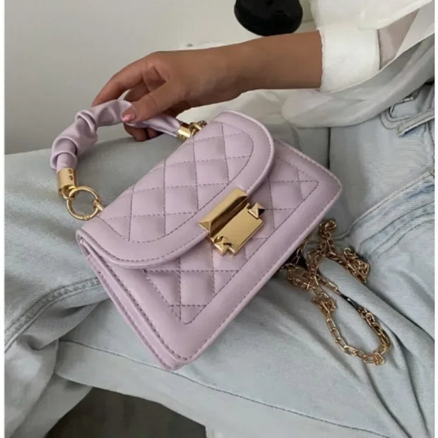 Women PU Leather Shoulder Bags Small Messenger Designer Female Fashion Chain Rhomboid Crossbody Bag Ladies Mini Handbag - Luxe Ladies Moda