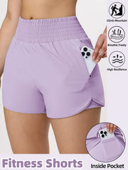 Women Side Zippered Pocket With Inner Lining Shorts Quick Drying Running Fitness Yoga Leisure Sport Shorts - Luxe Ladies Moda