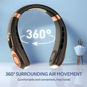 Portable Neck Fan,4000 mAh Cooling Airflow 5 Speeds Adjustable Bladeless Fan Hands Free Personal Wearable Rechargeable Battery - Luxe Ladies Moda
