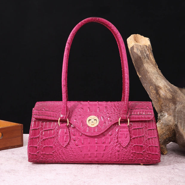Multicolor Crocodile Pattern Fashion Handheld Stick Bag Large Capacity One Shoulder Underarm Bag Women's Luxury Handbag - Luxe Ladies Moda