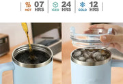 2024 HOT 40oz Stainless Steel Water Bottle Travel Car Coffee Mug Personalized Tumbler with Handle Lid Straw Vacuum Thermos Cup - Luxe Ladies Moda