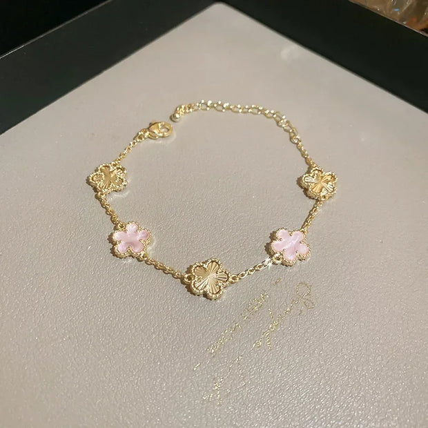 Shell Stone Flower Bracelet for Women Personalized Stainless Steel Bracelet - Luxe Ladies Moda