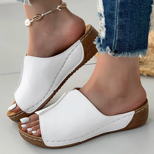 Women Shoes Sandals Summer Party Walking Shoes Slip On Sandals Ladies Wedge Shoes Woman Casual Female Footwear Slippers Woman - Luxe Ladies Moda