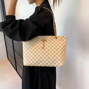 Texture Soft Leather Large Capacity Tote Women Bag With Hanging Accessories Shoulder Bag