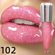 8-Color Glitter Shimmer Lip Gloss | Moisturizing Diamond Liquid Lipstick for Plump, Shiny Lips